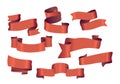 Red Royal Ribbons And Banners 3d Vector Set. Solemn Silk Tapes, Exuding Majesty And Tradition, Grand Symbol Celebration