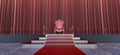 red royal throne, throne room, Red carpet leading to the luxurious throne Royalty Free Stock Photo