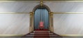 red royal throne, throne room, Red carpet leading to the luxurious throne Royalty Free Stock Photo