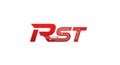 Red rst logo design with circuitry elements symbolizing technology and innovation Royalty Free Stock Photo