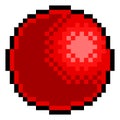 Red Rubber Ball Pixel Art Eight Bit Game Icon