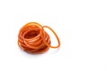 Red Rubber Band on white Royalty Free Stock Photo