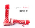 Red rubber boots Royalty Free Stock Photo