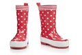 Red rubber boots