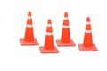 Red rubber cone, traffic cone separated from the background for use Royalty Free Stock Photo