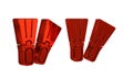 Red Rubber flippers for swimming icon isolated on transparent background. Diving equipment. Extreme sport. Sport