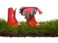 Red Rubber Garden Boots Royalty Free Stock Photo