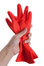 Red Rubber Glove Royalty Free Stock Photo
