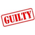 Red rubber stamp impression of the word guilty isolated on white background Royalty Free Stock Photo
