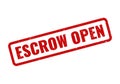 Red rubber stamp mark indicating Escrow Open on a clean white background Royalty Free Stock Photo