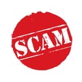 Red stamp and text scam. Vector Illustration