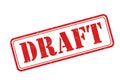 Red draft stamp isolated on transparent background Royalty Free Stock Photo