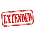 Red rubber stamp with the word extended isolated on white background Royalty Free Stock Photo