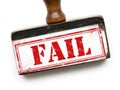 A red rubber stamp with the word fail pressed onto a surface. isolated on white background Royalty Free Stock Photo