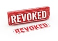 Red rubber stamp with the word revoked Royalty Free Stock Photo