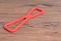 A red rubber tug of war toy for a dog Royalty Free Stock Photo