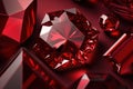 Red ruby gemstone close up top view. Precious stone concept.