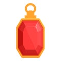 Red ruby gemstone icon cartoon vector. Present sale beauty Royalty Free Stock Photo