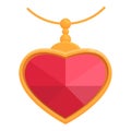 Red ruby heart jewel icon cartoon vector. Shop gift
