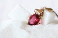 Red Ruby Jewel in Crystal Sugar Royalty Free Stock Photo