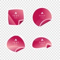 Red ruby premium banner and sticker icon vectors, luxury crystal tag sale for shopping isolated on transparency background