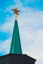 Red ruby star top of Moscow Kremlin tower