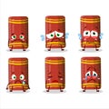 Red ruler cartoon character with sad expression Royalty Free Stock Photo