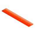 Red ruler icon, isometric style Royalty Free Stock Photo