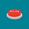 Red run button. Start concept. vector illustration Royalty Free Stock Photo