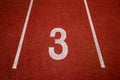 Red running track Synthetic rubber on the athletic stadium. Royalty Free Stock Photo