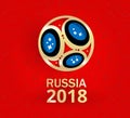 Red Russia 2018 world cup football background. Royalty Free Stock Photo