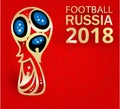 Red Russia 2018 world cup football background.