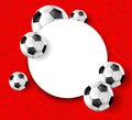 Red Russia 2018 world cup football background. Royalty Free Stock Photo