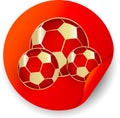 Red Russia 2018 world cup football sticker. Royalty Free Stock Photo