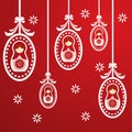 Red russian dolls background