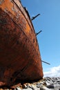 Red rust detail, old sank boat in Inisheer, Aran Islands Royalty Free Stock Photo