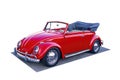 Red 1960s Air-Cooled Volkswagen Beetle Convertible Royalty Free Stock Photo