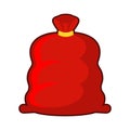 Red sack of Santa Claus. Big Fat Christmas gift bag. Illustration for new year Royalty Free Stock Photo
