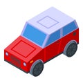 Red safari jeep icon isometric vector. Off road car Royalty Free Stock Photo