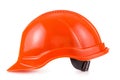 Red safety helmet on white background, hard hat Royalty Free Stock Photo