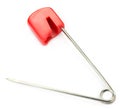 Red safety pin Royalty Free Stock Photo