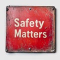 Red Safety Sign with \