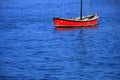 Red Sailboat Floating in Ocean Water Lake Boat Royalty Free Stock Photo