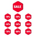 Red sale button in a Flat Design style. Royalty Free Stock Photo