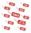 Red sale labels Royalty Free Stock Photo