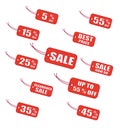 Red sale labels Royalty Free Stock Photo