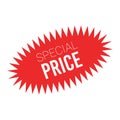 Red sale starburst sticker - stared oval label and badge with best offer and discount sign. Royalty Free Stock Photo