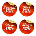 Red sale stickers set special,hot,new,mega with hands best choice