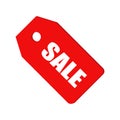 Red Sale tag. Vector, illustration Royalty Free Stock Photo