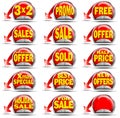 Red Sales Stickers Royalty Free Stock Photo